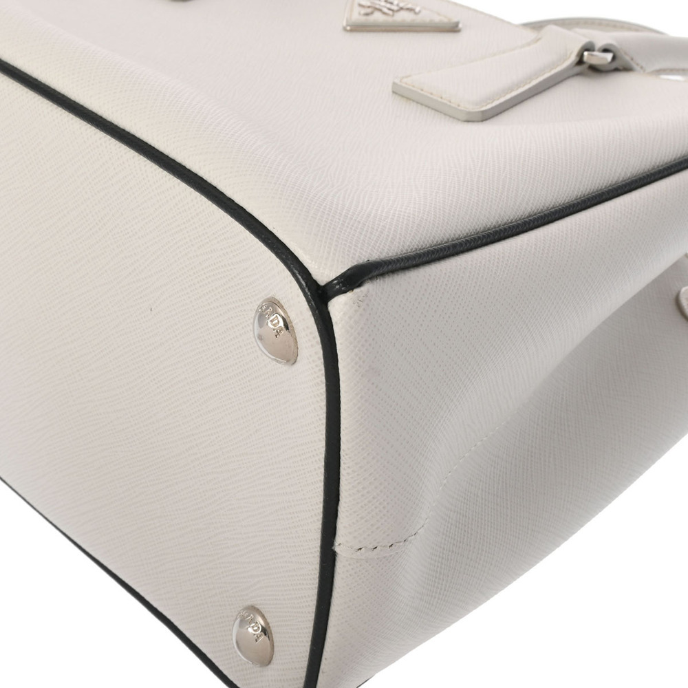 Prada White Galleria Off Black Bag Leather Saffiano - Picture 6 of 11